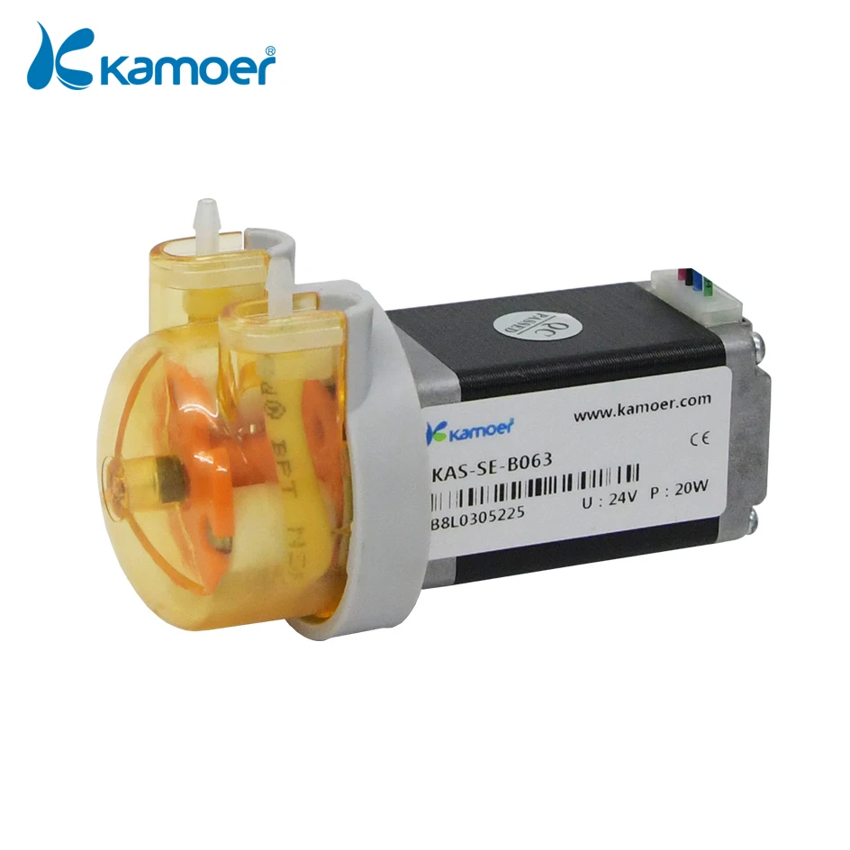 

Kamoer 12V/24V KAS Small Peristaltic Dosing Water Pump with Stepper Motor, 3 Rotors Silicone/BPT Tube