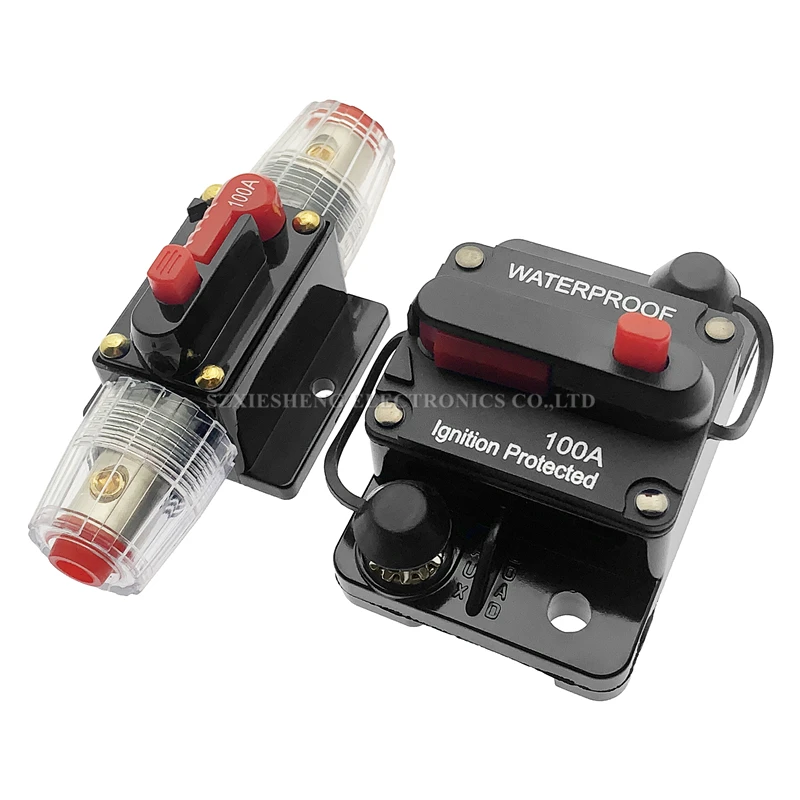 20A 30A 40A 50A 60A 70A 80A 100A 120A 125A 150A 200A 250A 300A Circuit Breaker Fuse Reset 12-48V DC For Car Boat Auto Waterproof