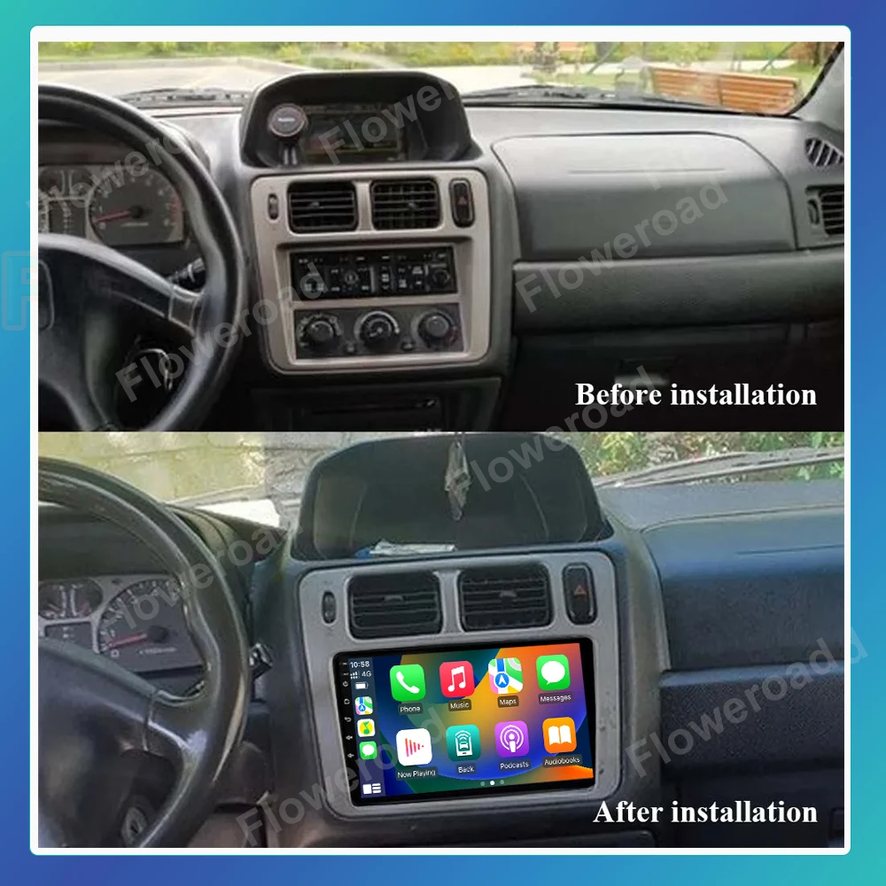 Radio con GPS para coche, reproductor Multimedia estéreo con Android 13, 9 pulgadas, 2DIN, CPU, para Mitsubishi Pajero iO 1998-2007