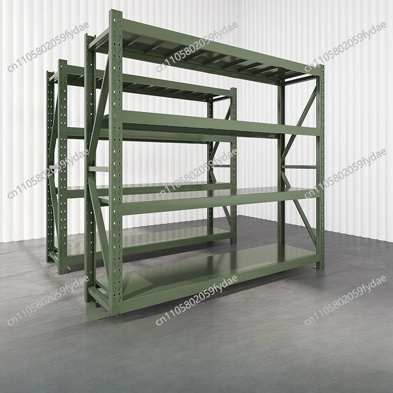 Army Green Heavy Duty Shelf Multi-layer  Mold  Industrial Warehouse Storage Warehouse  Commercial