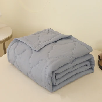 1 Piece Color Summer Quilt, Ultrasonic Quilted Polyester Fiber Material, Suitable for Bedroom, Living Room, Home Use