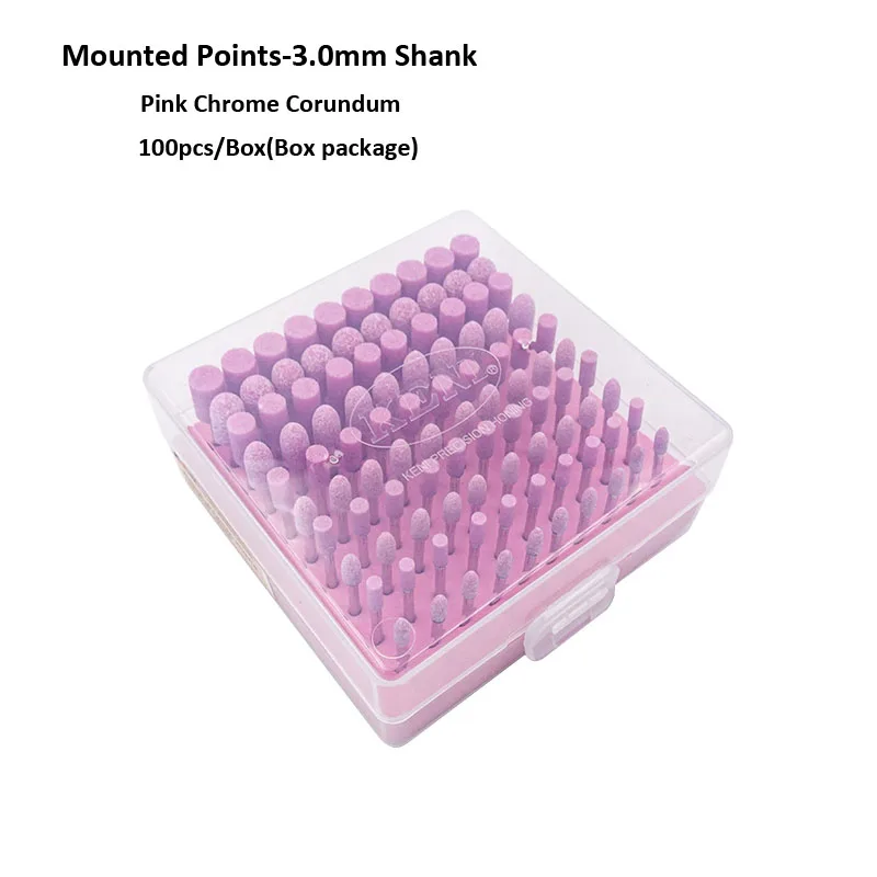 100PCS/box pack Pink PA Mounted Points Shank2.34/3.0mm Cylindrical/peach-shaped polishing wheel for Pneumatic/Electric grinder