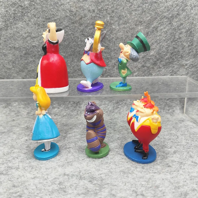 

Набор из 6 фигурок Алисы в Стране чудес, мультяшные аниме-фигурки, коллекционные модели из ПВХ, куклы для декора, подарки для детей