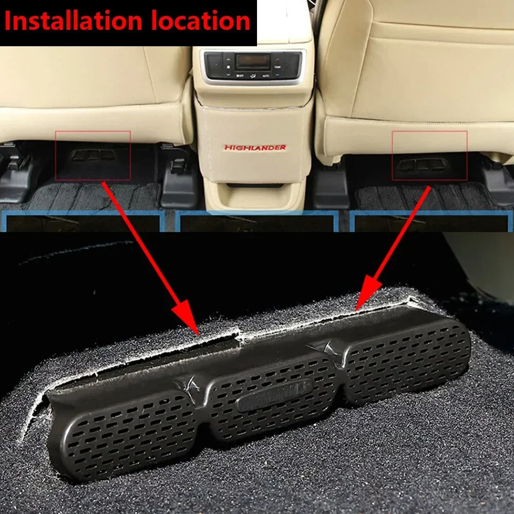 For Toyota Highlander Kluger 2014 2015 2016 2017 2018 Rear AC Heat Seat Floor Air Duct Grill Grille Air Vent Cover Outlet Trim