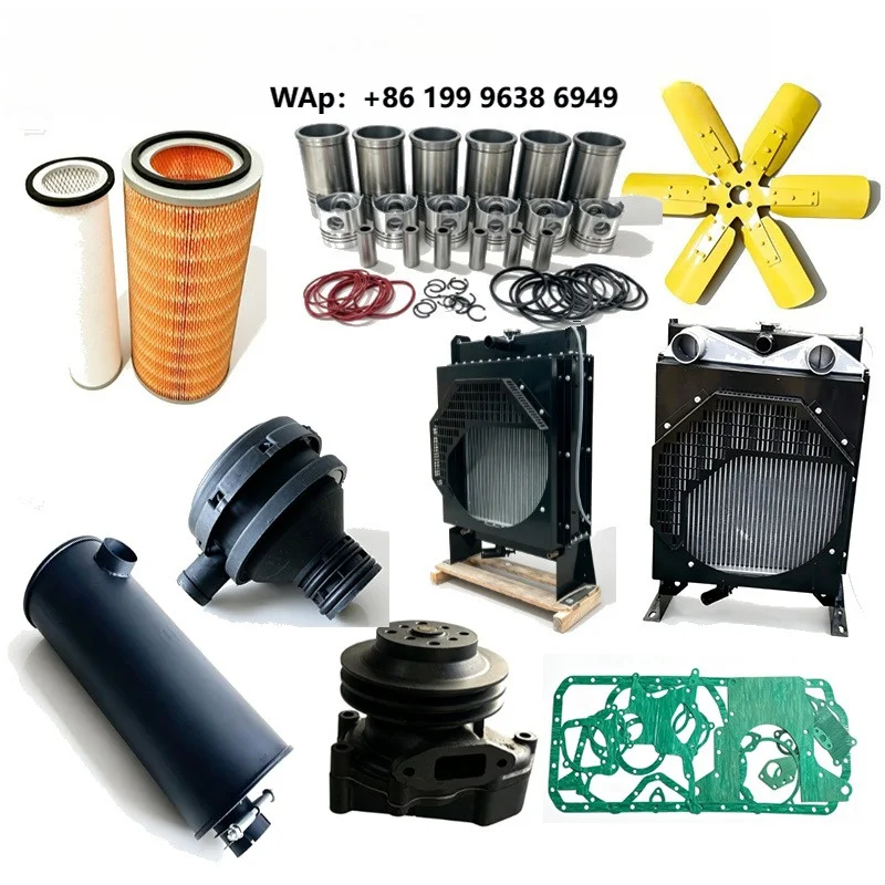 R6105 Generator Spare Parts Alternator Starter Motor Filter Piston Liner Kit Cylinder Head Water Pump and Other Parts