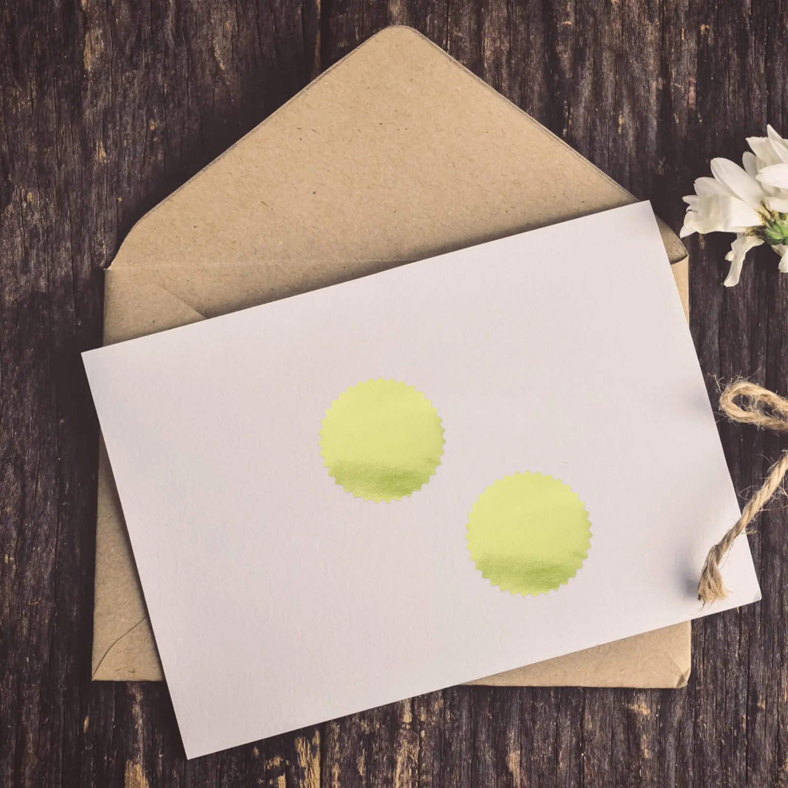 

RoundStickers 50mm Golden Envelope Labels for Certificate Diploma Graduation Awards Team Motivation Professional Look