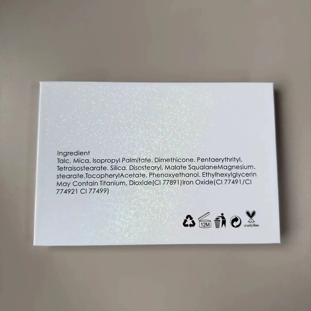 개인 상표 블러쉬 파우더 맞춤형 로고 6 색 방수 안료 사각형 구멍 하이라이트 블러셔 컨투어링 팔레트 페이스 메이크업