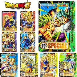 9Pcs/set Dragon Ball Super Son Goku Kakarotto DIY Homemade Bronzing Anime Collection Flash Card Christmas Birthday Gift Toys