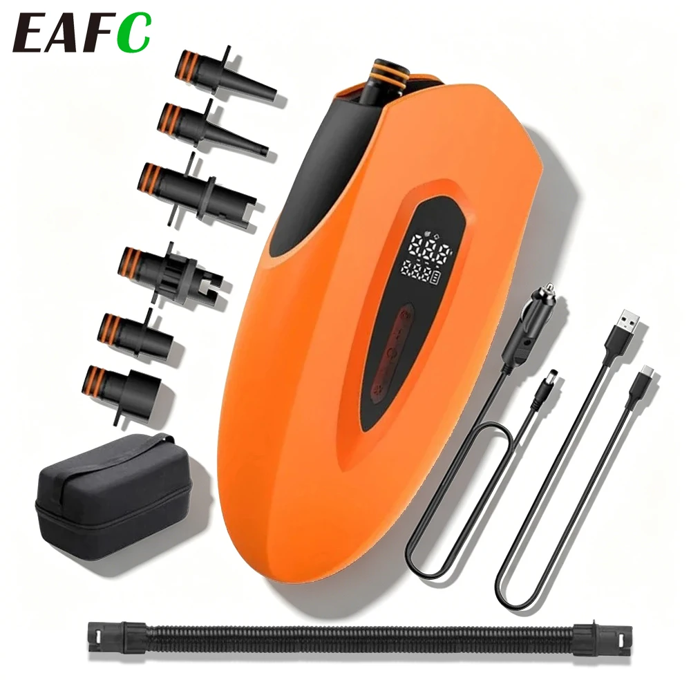 EAFC Portable SUP Board Pump 20PSI Dual Power Supply Electric Air Pump Shut Off for Paddle Board Surfing Airbed Mattress Boat