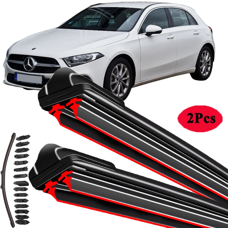 

For Mercedes Benz A Class Hatchback W176 W177 V177 A180 A200 A220 A250 A35 A45 2015 2016 2019 2022 Double Rubber Wiper Blades