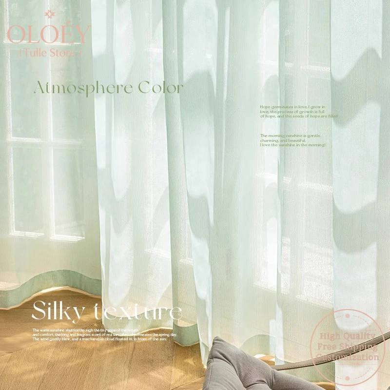 

Dreamy Sheer Curtains for Living Room Bedroom Light Filtering Not See Through Modern Semi Transparent New Design Window Drapes