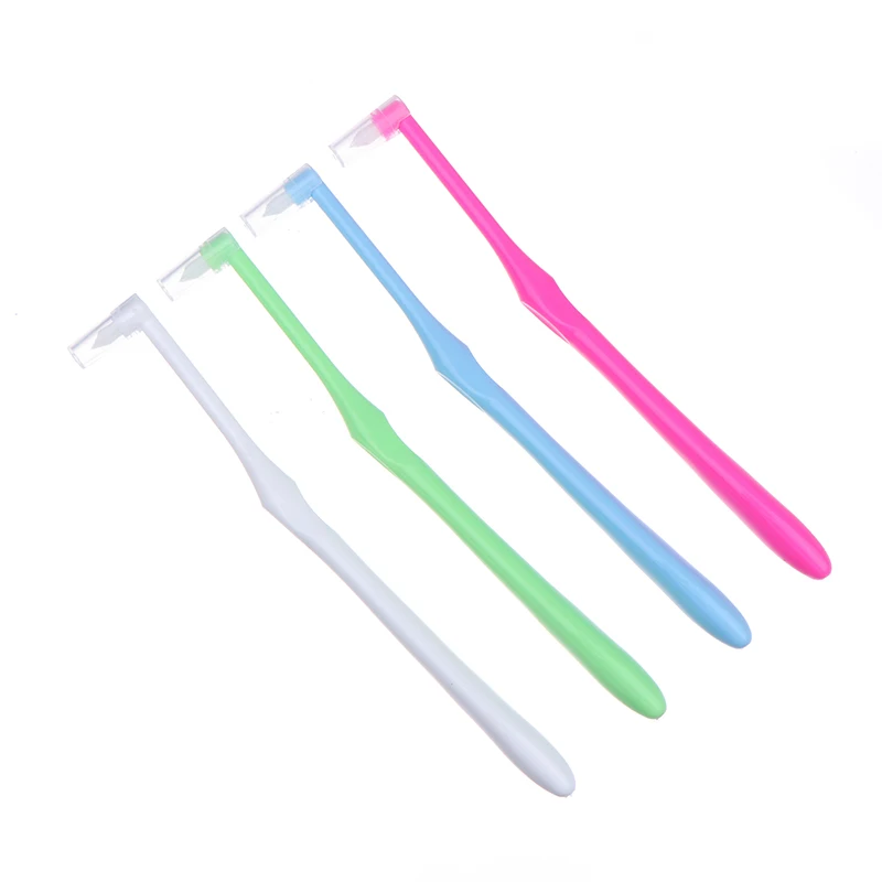 4Pcs Single-Beam Soft Teeth Cleaning Toothbrush Orthodontic Interdental Brush Oral Care Tool Small Head Soft Hair Implant Adult