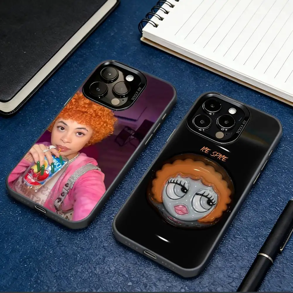 

I-Ice S-Spice Rapper Phone Case For iPhone 17,16,15,14,13,12,11 Plus,Pro Max,XS,Colored Silver Plated Inside Cover