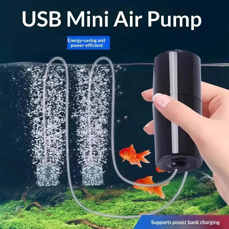USB Silent Mini Aquarium Oxygen Air Pump Kit Energy Efficient With Air Stone For Fish Tank Fishing Use