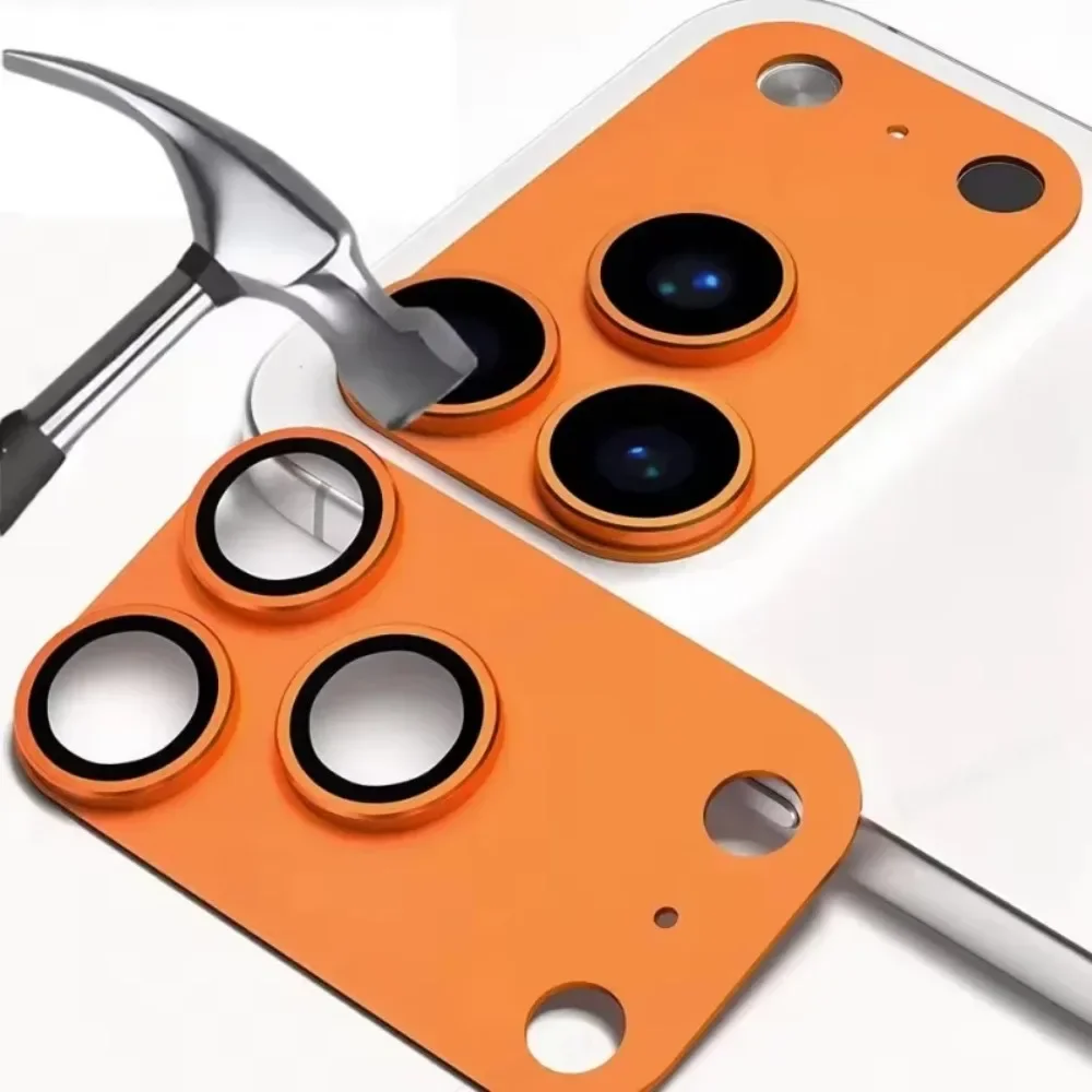 9H HD Ochraniacz Obiektywu Aparatu z Metalowym Pierścieniem Aluminiowym do iPhone 17 Pro 17 Pro Max, Folia ze Szkła Hartowanego, Osłona Obiektywu