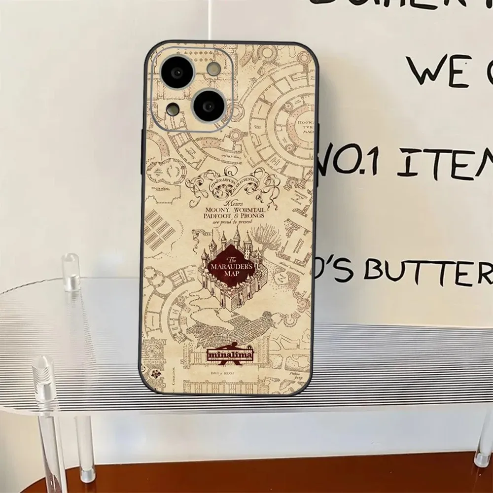Map Marauder Map Train Ticket Art  Phone Case For iPhone 11,12,13,14,15,XS,XR,X,Mini,Pro,Max,Plus Shell image 2