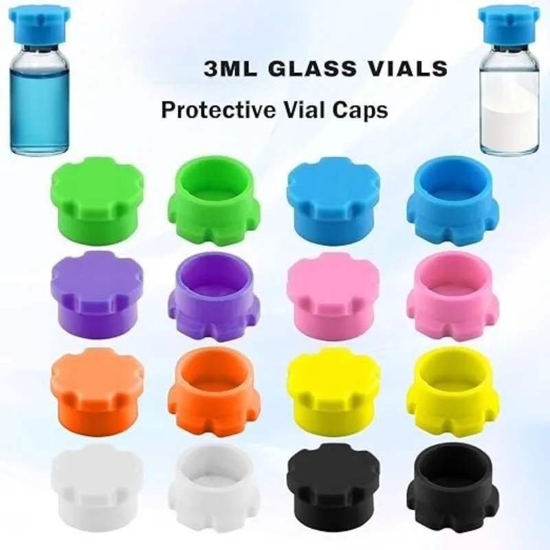 Peptid-Fläschchenverschlüsse 3ml Glasfläschchen Wiederverwendbare Silikonverschlüsse für 1/2/3ml Fläschchen Passend für Fläschchenhalter-Box Aufbewahrungszubehör – Detail 2