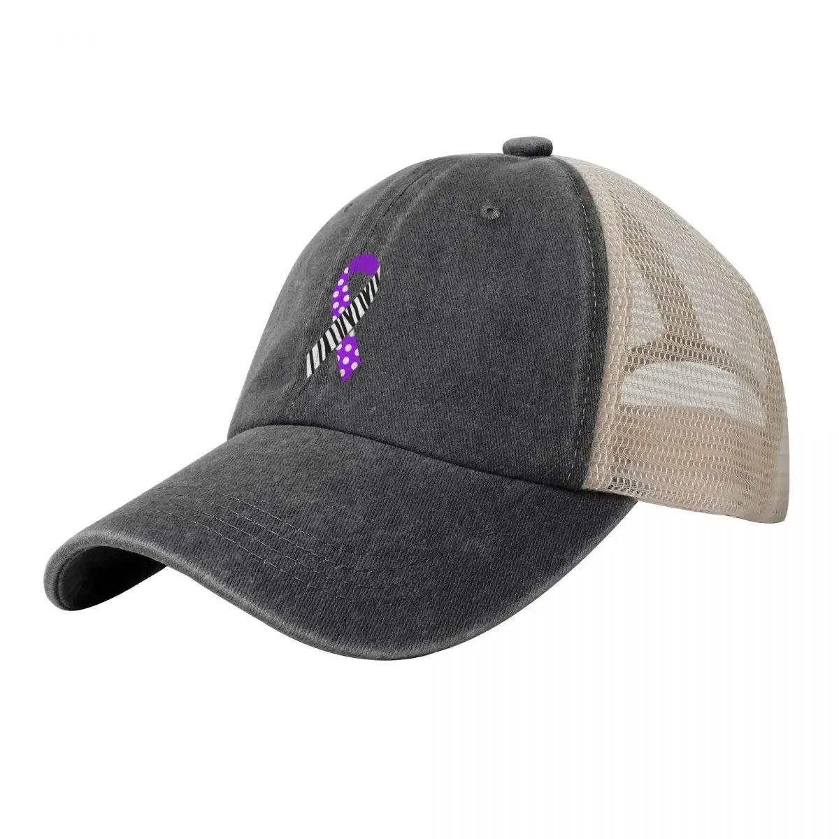 Purple and Zebra Print Awareness Ribbon (MCAS and EDS) Baseball Cap black Beach Bag Ball Cap Women's Hats 2025 Men's