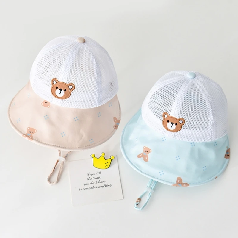 

Breathable Baby Bucket Hat Sun-shade Hat Boys Girl Unisex Headwear Camping Hat 1-4Y Kids Visor-Hat Fisherman Accessories