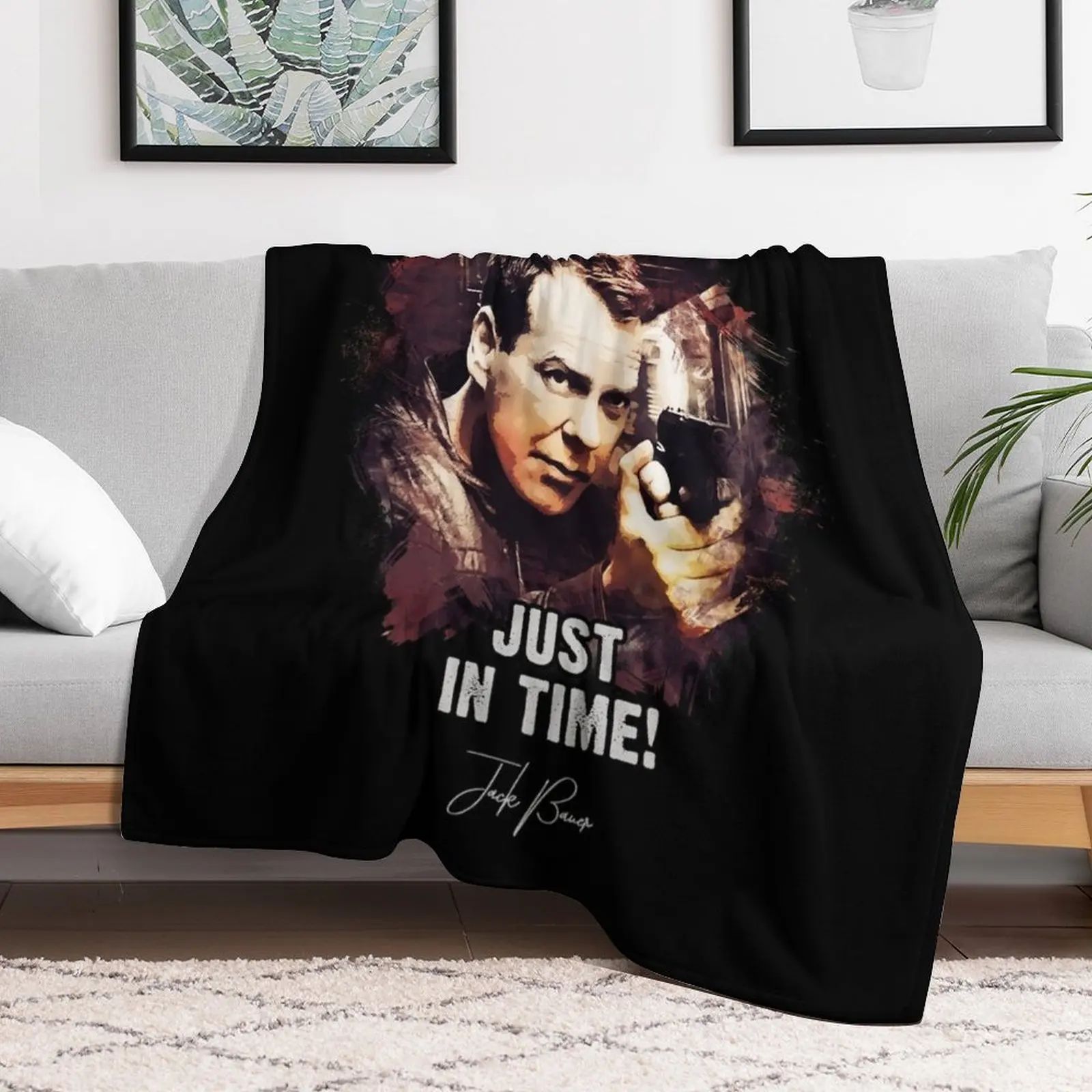 Just In Time - Jack Bauer Throw Blanket Cute Plaid Travel anime Blankets