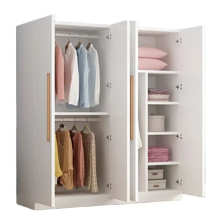 2026 Wardrobe household bedroom adult children small apartment simple modern solid wood simple cabinet for rental housing