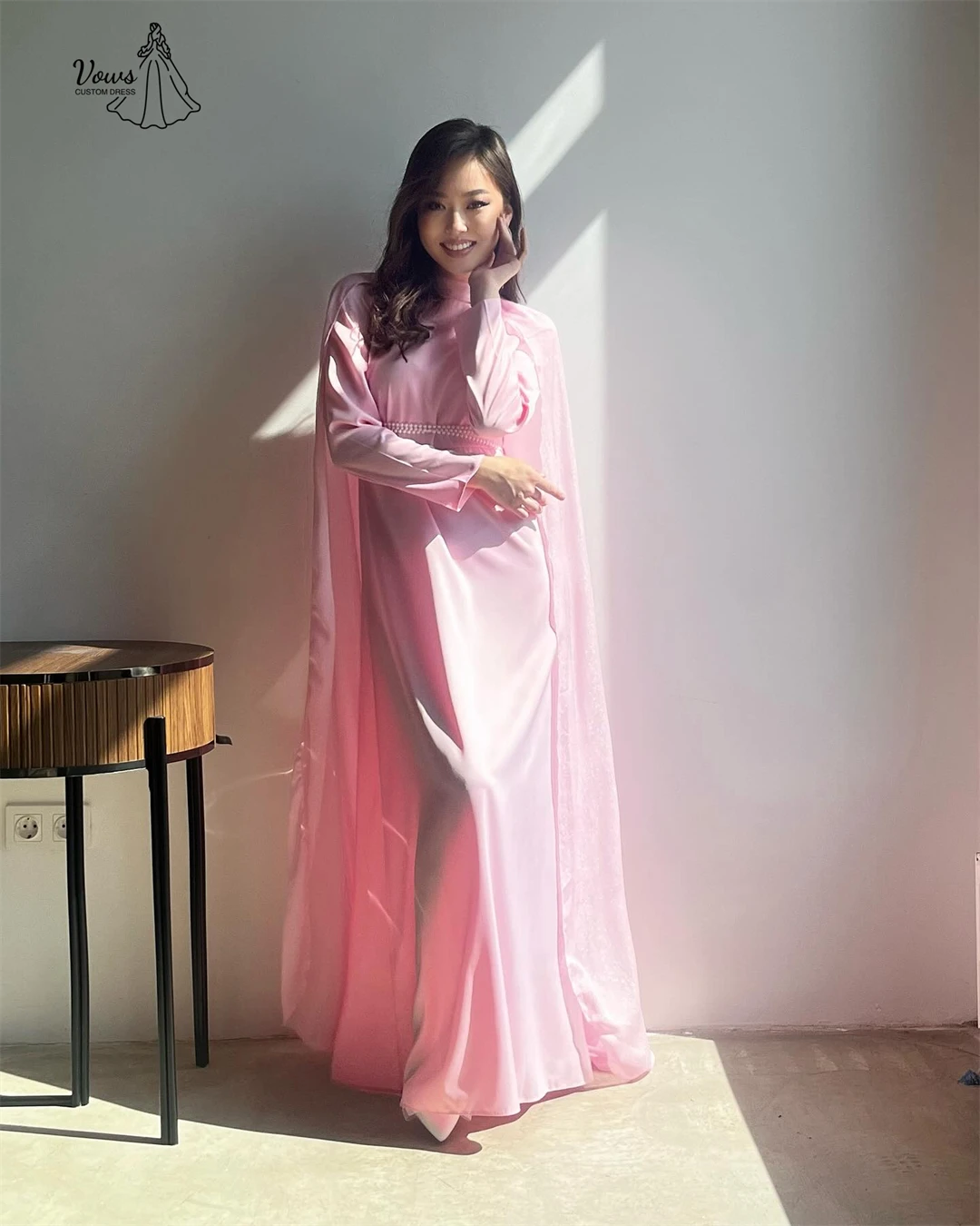 女性のためのエレガントなイブニングドレス、ラグジュアリーなイブニングドレス2025、ラインA、カスタムメイドの豪華なパーティードレス、ラウンドカラーリボン