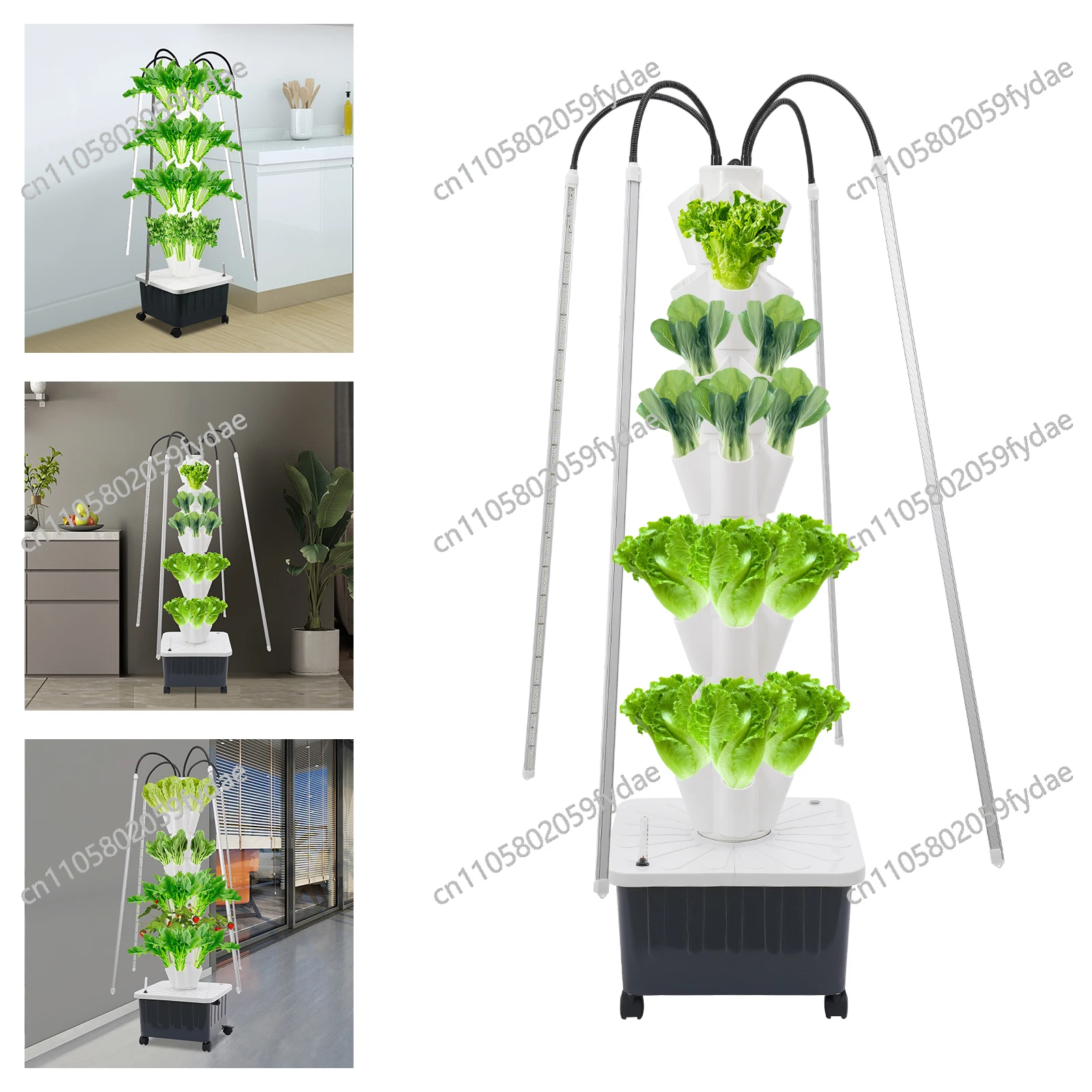 5-hole x8 layer 40 hole Indoor Garden,Hydroponics Vertical Growing Kit with Grow Lights,Home Hydronic Garden with Water Pump