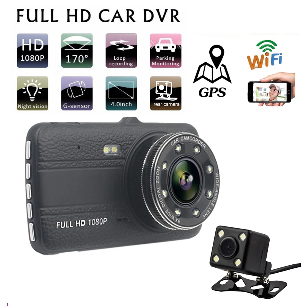 

Dash Cam WiFi GPS Full HD 1080P Car DVR Rear View Reversing Car Camera Video Recorder Black Box Dashcam Auto Car Accessories