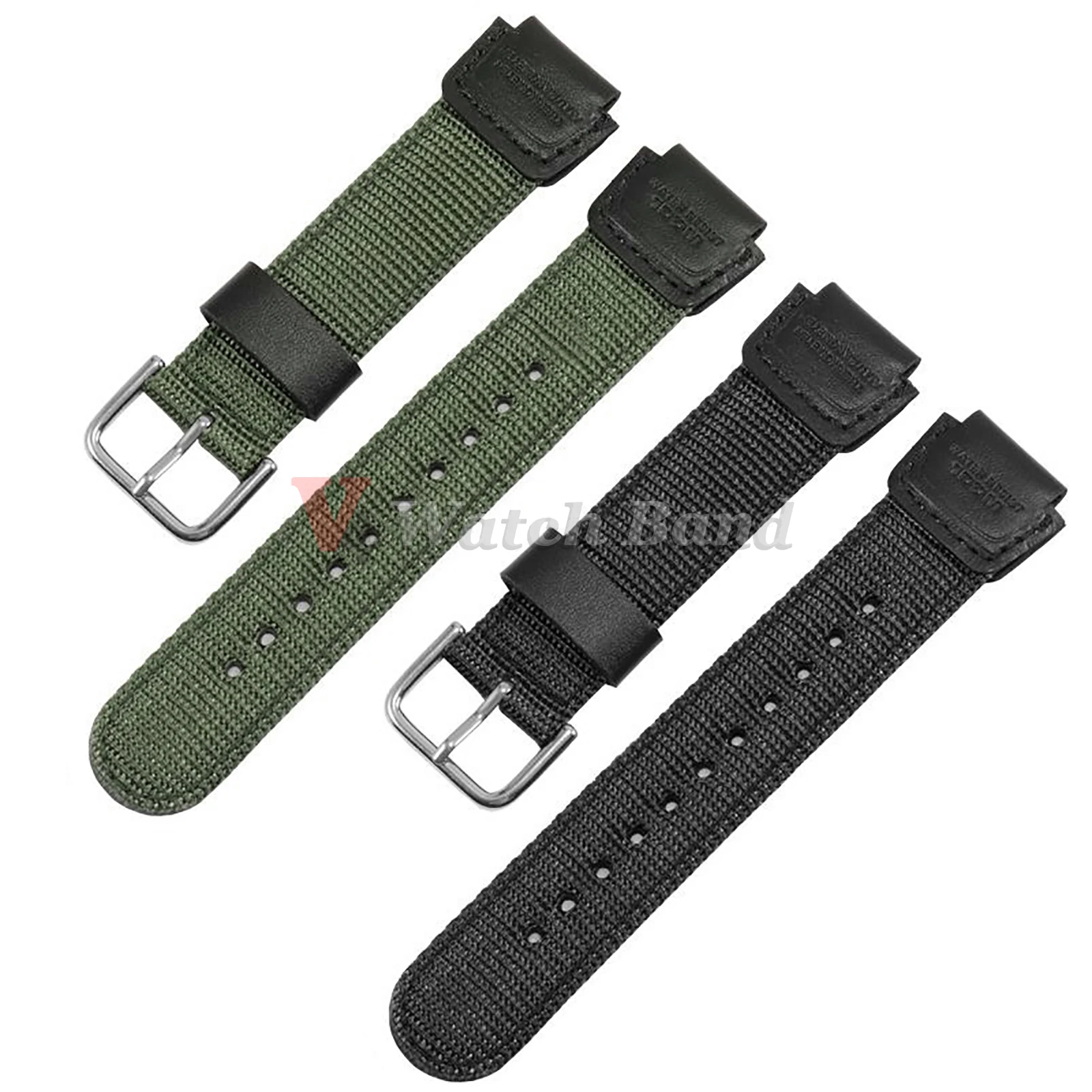 18mm Nylon Watch Strap for F-91W W800H Black Army Green Brown Bracelet SGW-400 F 91W F84 F105/108/A158/168 AE1200/1300 Men Bands