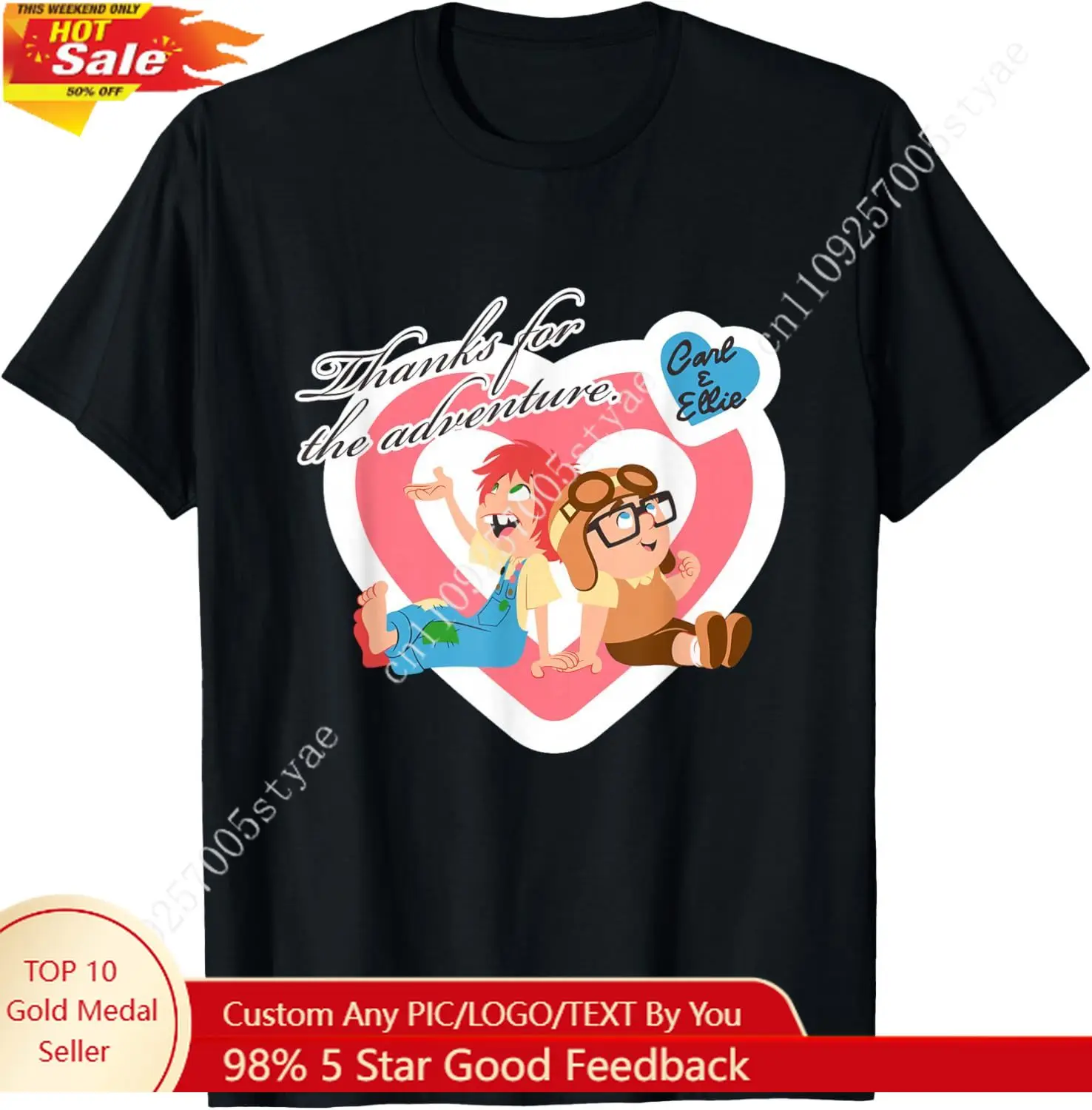 

Disney Pixar Up Carl and Ellie Valentine Adventure T-Shirt