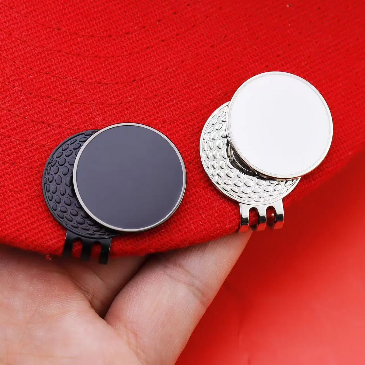 Golf Ball Marker Hat Clip - Metal Magnetic with Belt and Pocket Clip-On for Golf Accessories