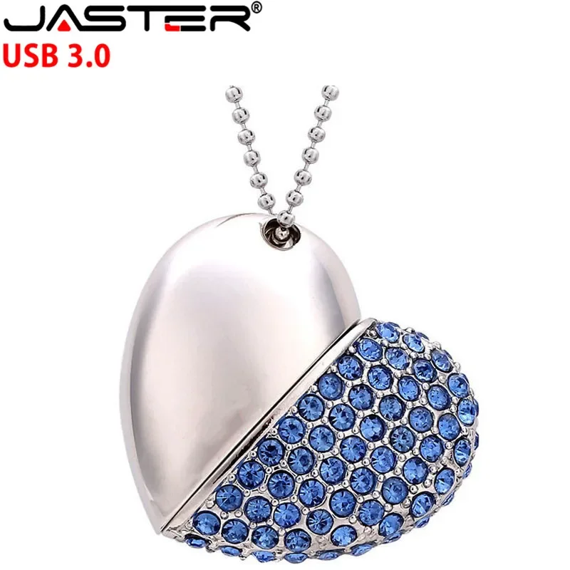 High Speed Metal Necklace USB 3.0 Flash Drive 4G 8G 16GB 32GB 64GB 128GB Heart Pen Drives Gifts  Memory Stick 100% Real Capacity