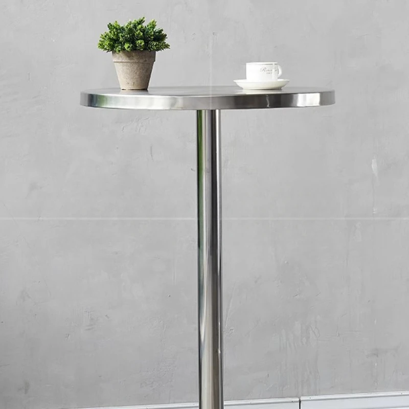 Stainless Steel Bar Table High Gold Tables Stools Room Decor Bright Buffet Acrylic Cool Cocktail Small Led Kitchen Furniture