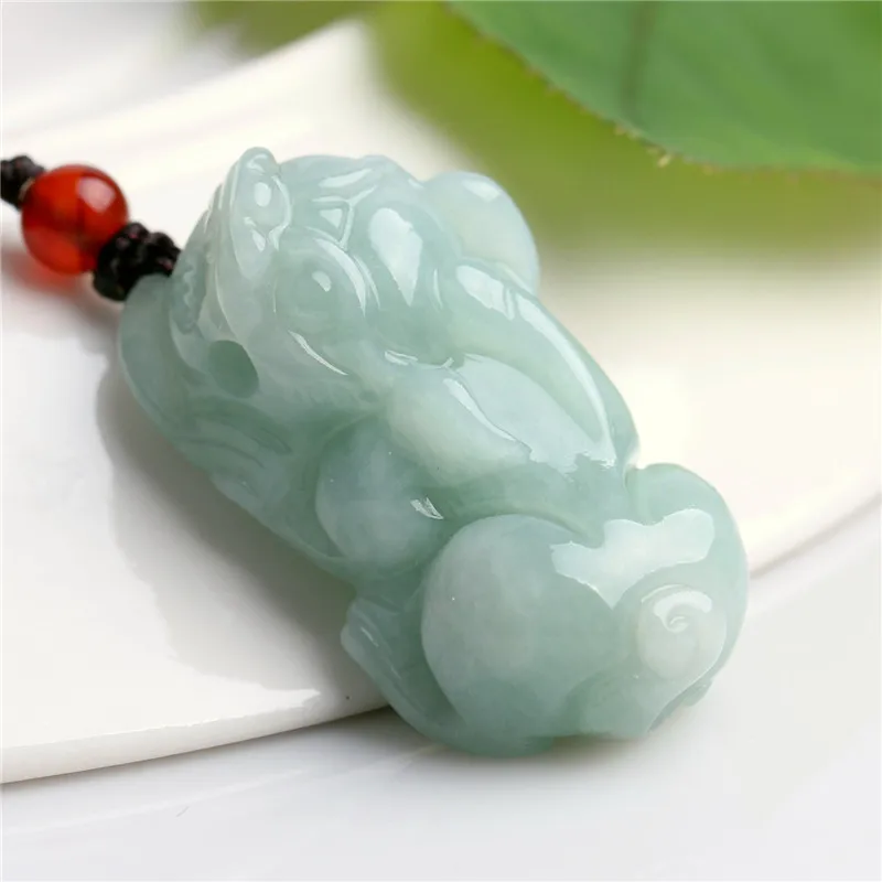 

Myanmar Jadeite Pendant,-Waxy Type, Unisex Pixiu
