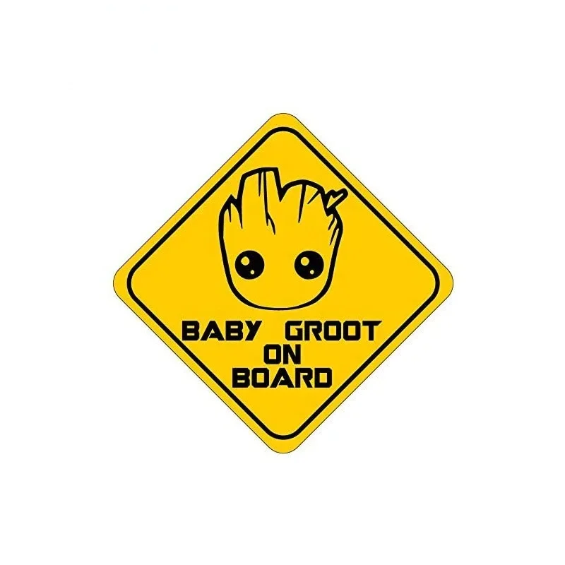 Baby on Board Signs Car Sticker, calcomanía decorativa, Baby Groot a bordo, pegatina a todo Color, protector solar impermeable, accesorios para