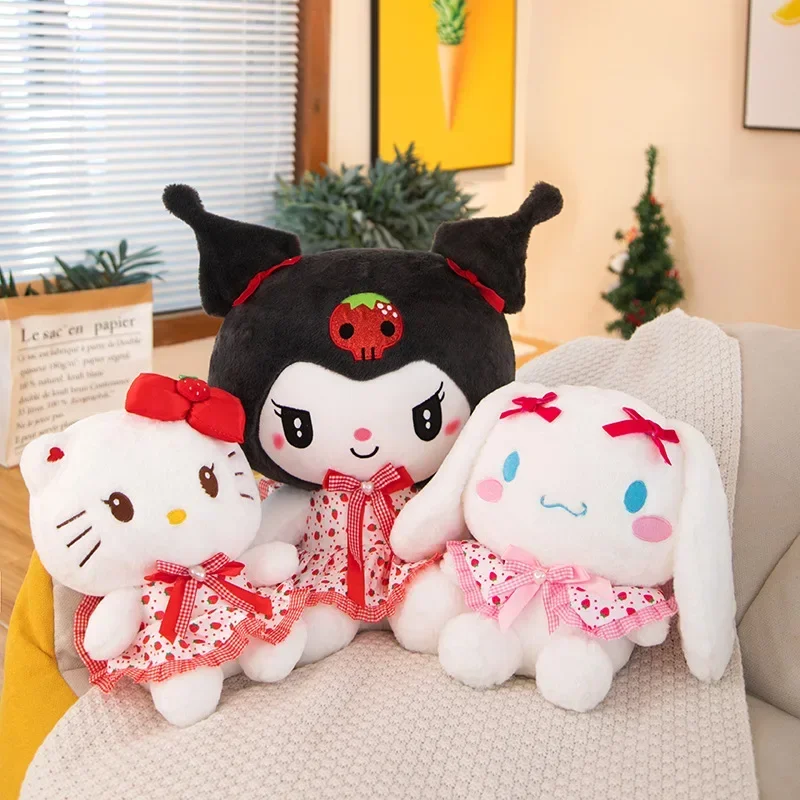 Sanrio-Falda Floral grande para niñas, Kuromi juguete de peluche, My Melody Doll, Hello Kitty, Animal de peluche, regalo de Navidad, 50cm