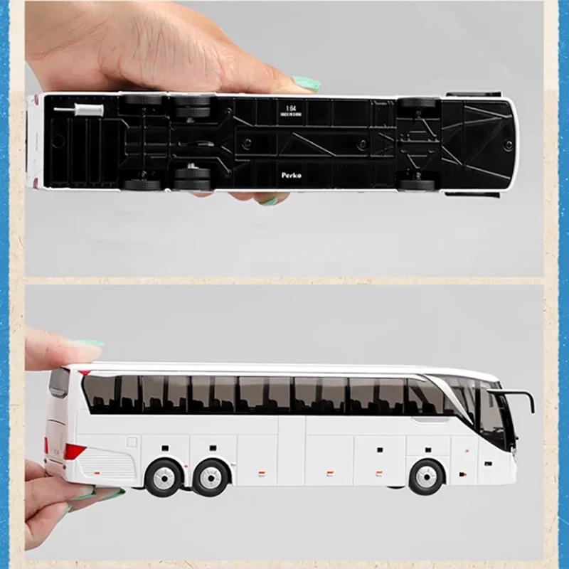 Perka Diecast escala 1:64 autobús turístico coche aleación simulación coche modelo colección clásica recuerdo exhibición adornos niño regalo juguete