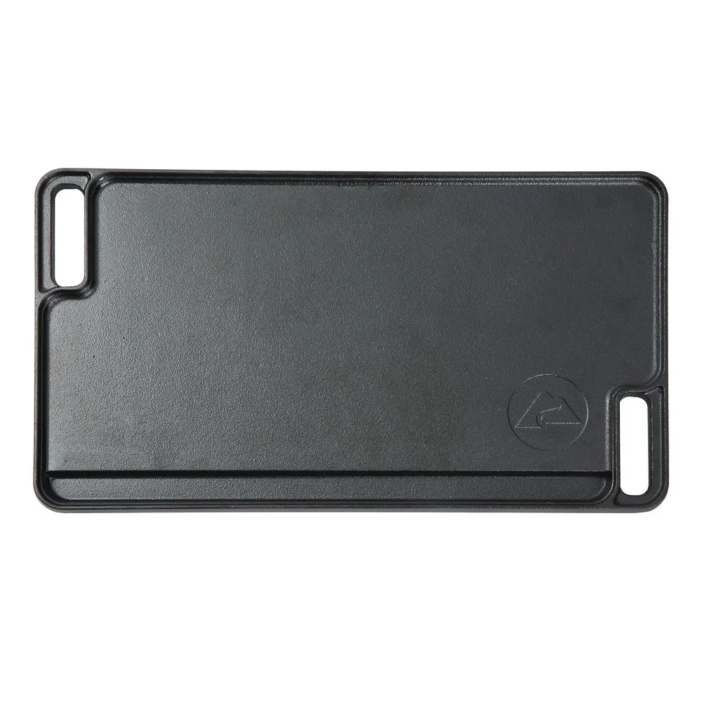 16 Polegada pré-temperado grelha de ferro fundido pan antiaderente dupla utilização reversível superfície de cozimento fogueira ao ar livre indoor resistente