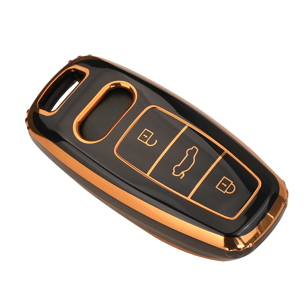 Jingyuqin 3BTN New Fashion Soft TPU Remote Car Key Case Fob For Audi A6 A7 A8 C8 Q8 D5 E-Tron Protector Keyless fob Accessories