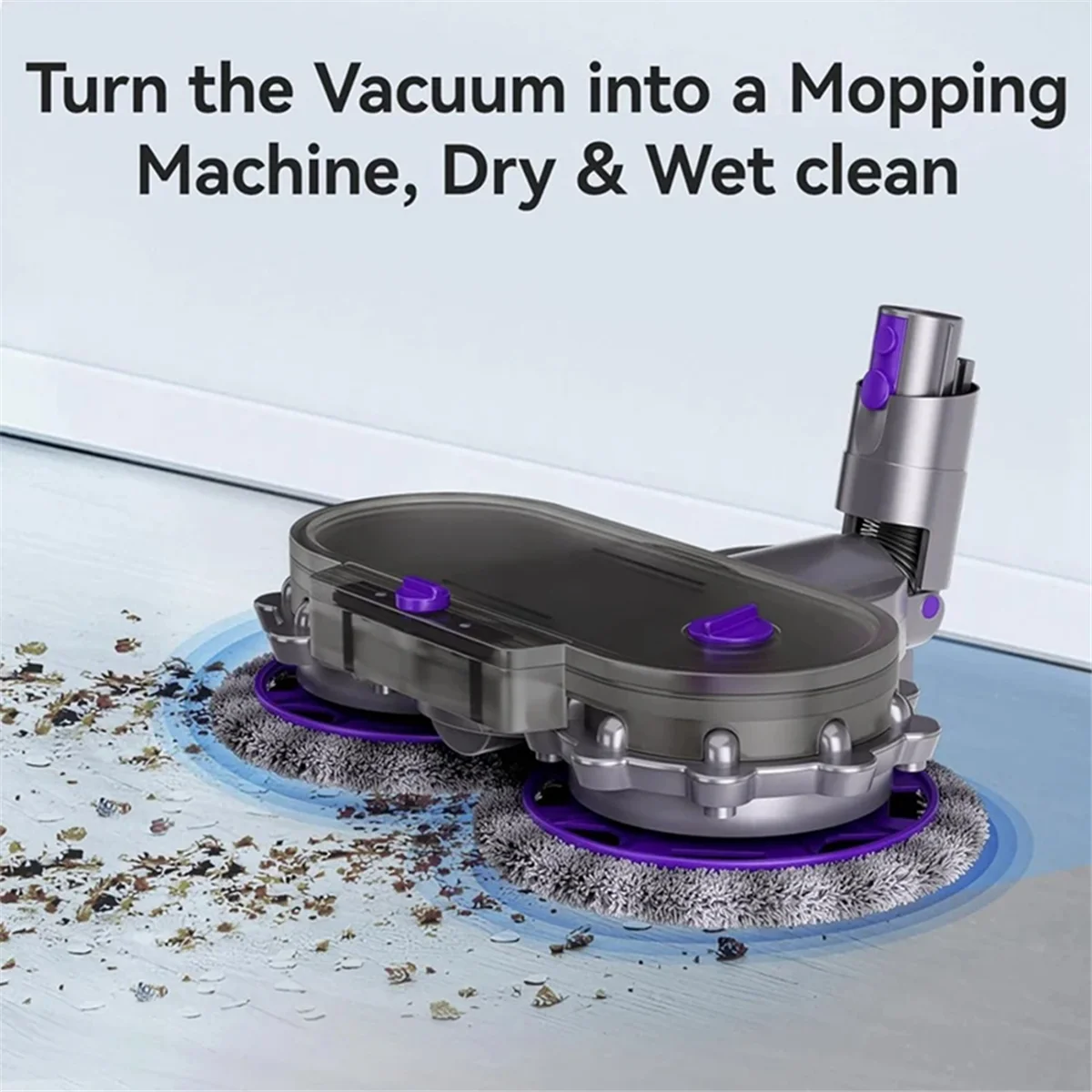 Newest! Electric Mop Head Attachment for Dyson V10 Slim/ V12 Detect Slim Vacuum Cleaner Parts with Water Trank and Trigger Lock