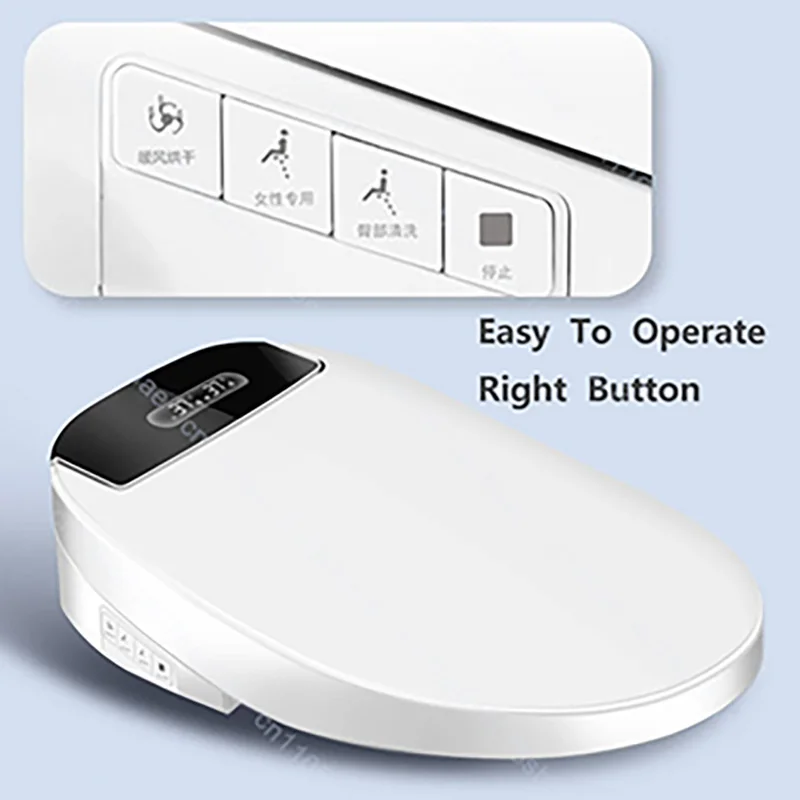 Smart Bidet Toilet Seat Heated Elongated Bidet Lid Cover Instant Warm Water Air Dryer Feminine Wash Night Light Remote Control