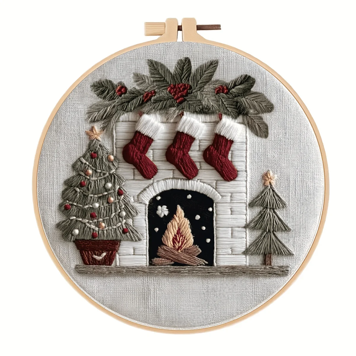 Das DIY-Materialpaket-Set mit Weihnachtsmuster und Handstickerei, ausgestattet mit einem englischen Leitfaden und Anleitung, ist etwas Besonderes – Detail 14