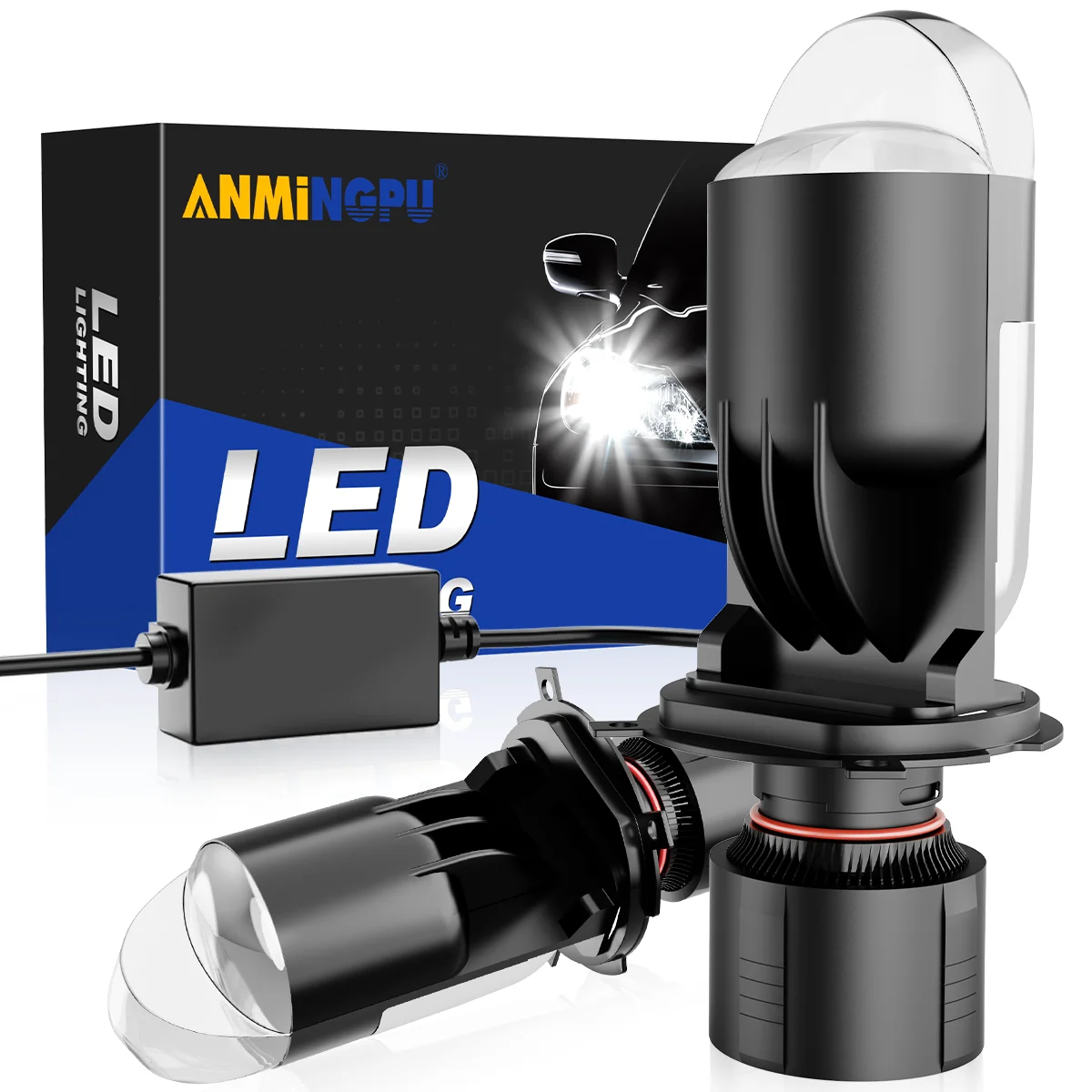 

H4 Lens Headlights Auto Lamp 120W 40000LM Mini Lens LED 9003 HIB2 Bulbs Car Motorcycle Dual Projector Len LED Automotive 12V 24V