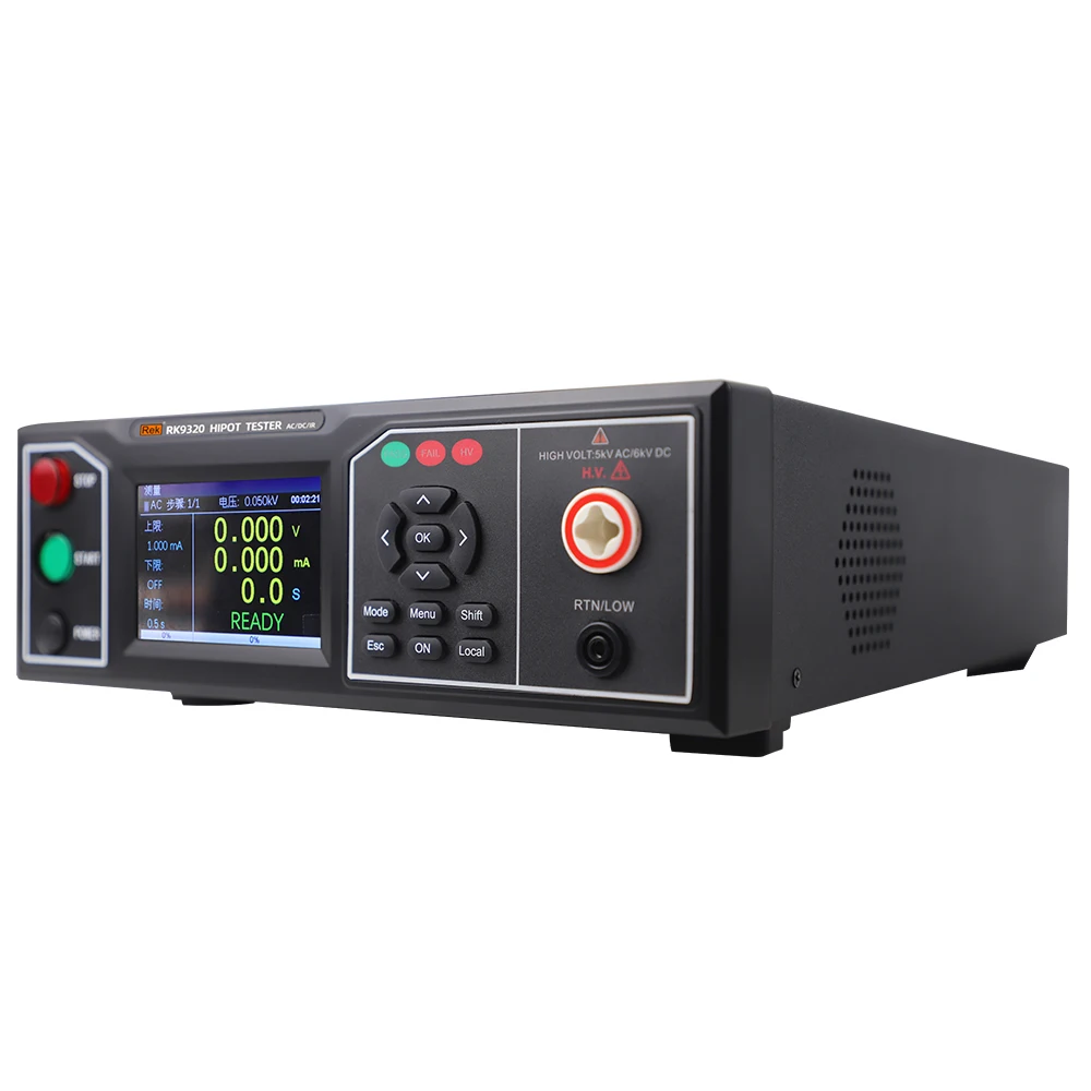 Rek RK9310 Programmed pressure tester 5KV Hi-pot  10mA Insulation resistance 100GΩ 232 and 485 Communication Functions