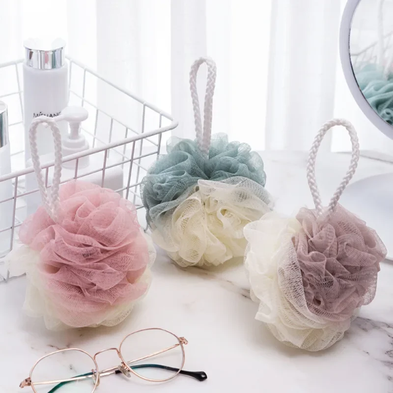 Soft Mesh Bath Ball Body Cleaner Exfoliating Scrubber Bath Sponge Ball Nylon Cleaning Brush Shower Puff Bath Supply Double Color