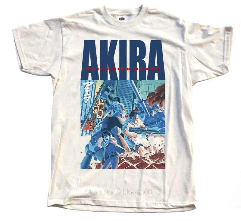 men summer fashion t-shirt euro size Akira 1988 Natural T-Shirt V7 Manga K.Otomo Tokyo Cotton Sizes S 5Xl cotton tshirt