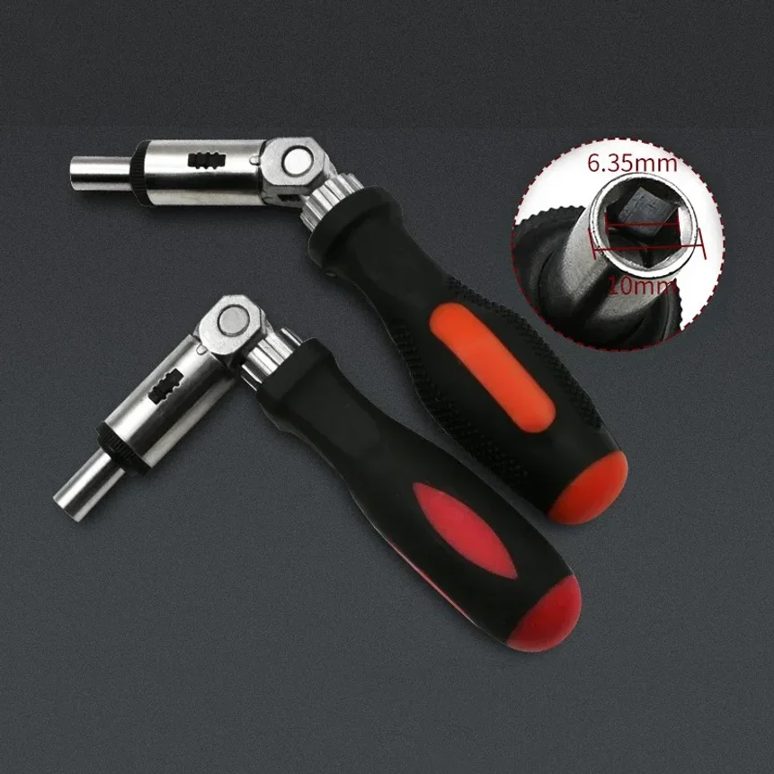 

2pcs Multi-function Ratchet Screwdriver Angle Variable 0-180 Degrees Can Be Turned Left and Right 1/4 Inch Hex Interface