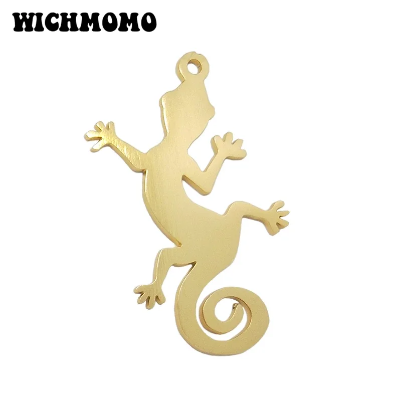 New 2pieces/bag 60*43mm  Aluminium Alloy Wire Drawing Lizard Shape Charms Pendant for DIY Necklace Earring Accessories