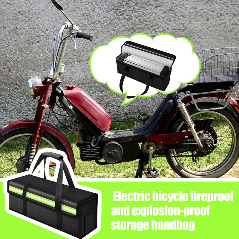 Ebike Battery Bag Opening Zipper Battery Safety Bag Electric Bikes Battery Bag Case For E-Bikes Battery Battery Bag For