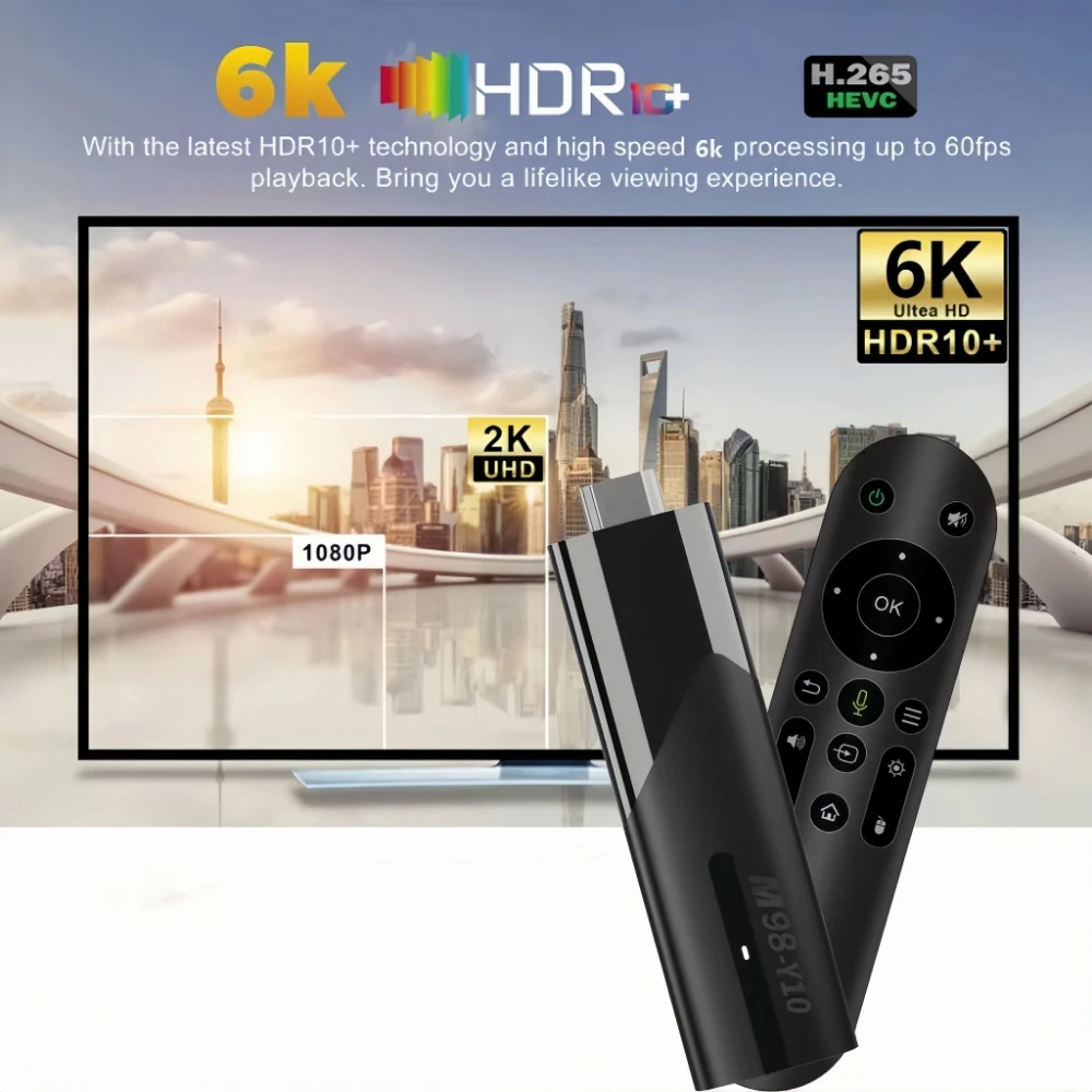 Android 13 TV Stick HDR Set Top OS 6K 1080P WiFi 6 2.4/5.8G Smart TV Sticks For Google YouTube NETFLIX Network Media Player